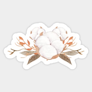 Cotton Bouquet Floral Design Sticker